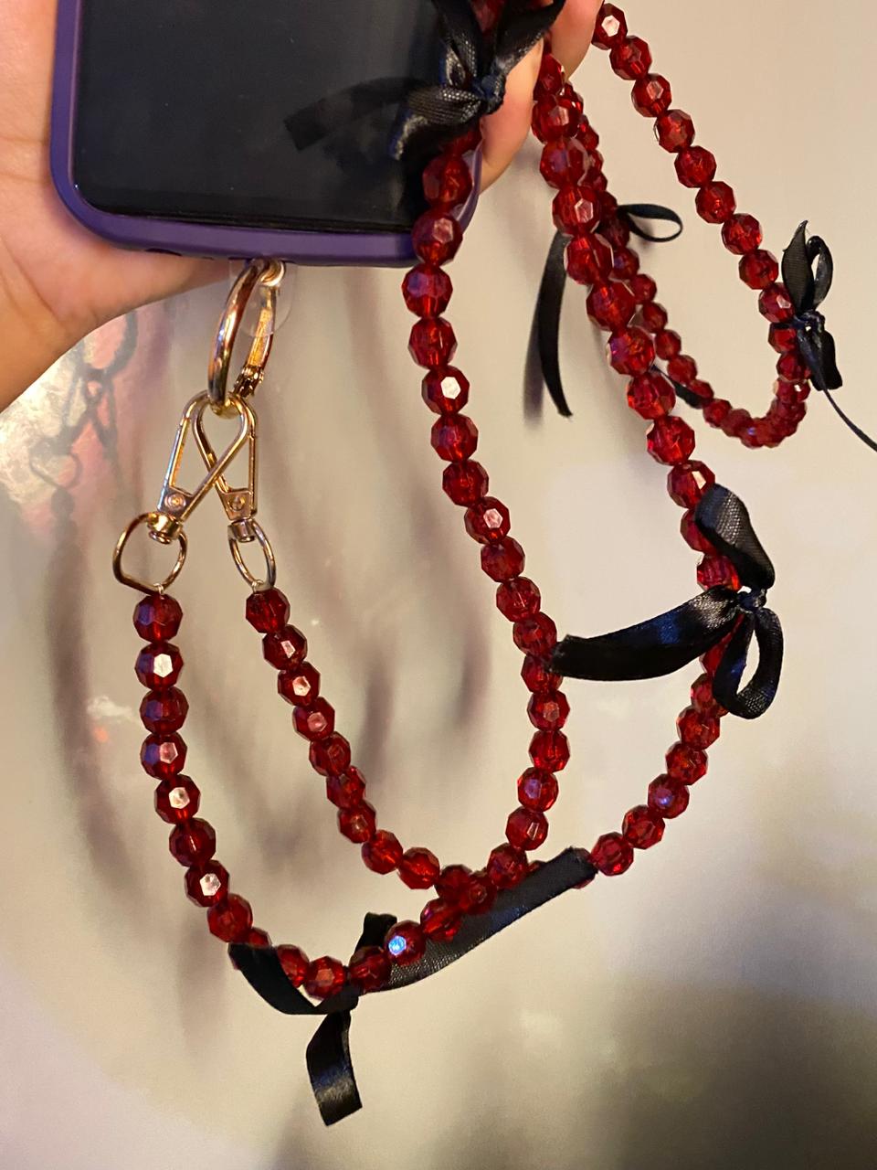 Burgundy phone strap
